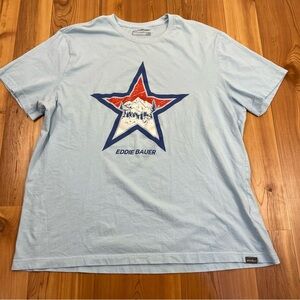 Eddie Bauer Blue Mountain Star Design Graphic Cotton Tee T-Shirt Men’s XXL